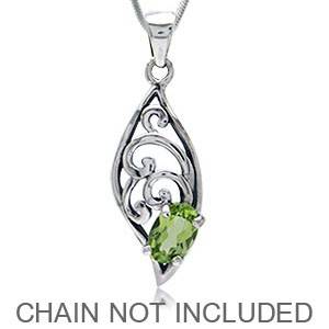Sterling silver pendant - PERIDOT