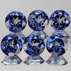 BLUE PASSION TOPAZ 4mm round facets (Africa) - 9 pieces available