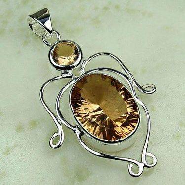 Created MORGANITE set in 925 Sterling Silver (pendant)