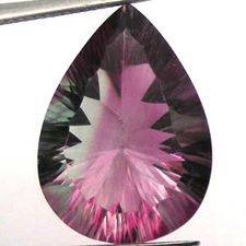 PRICE REDUCED! 18.52 cts MULTICOLOUR FLUORITE concave pear facet (China)