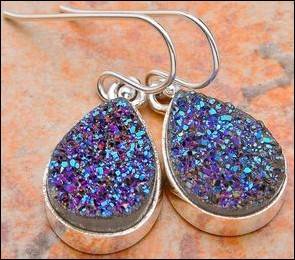 Sterling silver earrings - TITANIUM DRUZY - Dreams Collection