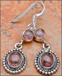 Sterling silver earrings - PINK TOURMALINE - Dreams Collection