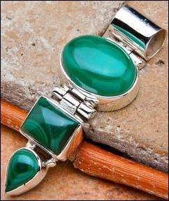 Sterling silver pendant - MALACHITE - Dreams Collection