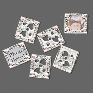 Unique ROSE Swarovski PHOTO SLIDER 22mm x 18mm x 7mm - sold individually