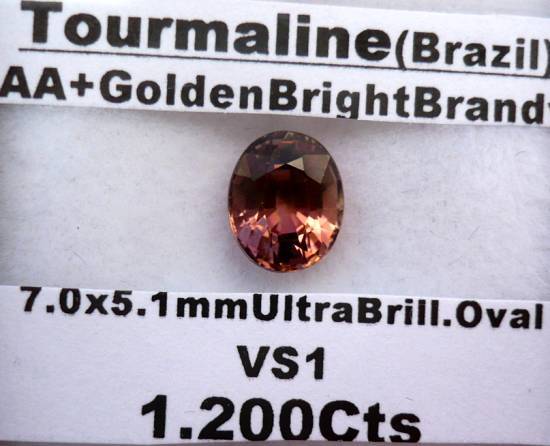 Natural 1.20 cts Peach Pink TOURMALINE oval facet (Brazil)