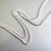 Sterling silver CURB LINK ladies neck chain 50cm (30 gauge / 1.1mm)