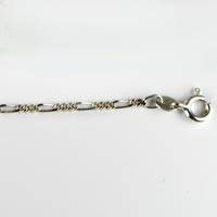 Sterling silver FIGARO LINK ladies neck chain 50cm
