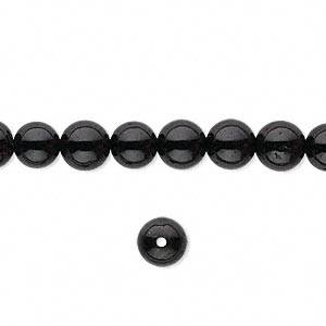 Natural BLACK TOURMALINE (Schorl) 4.5mm to 5mm round beads