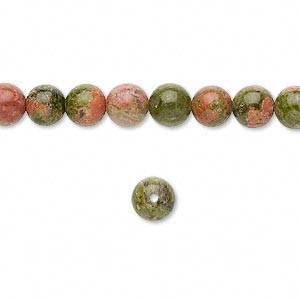Natural UNAKITE 6mm round beads