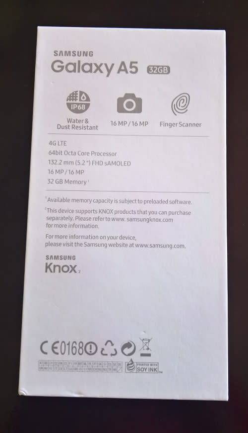 SAMSUNG GALAXY A5 32GB 2017 16 MP / 16 MP WATER & DUST RESISTANT FINGER SCANNER