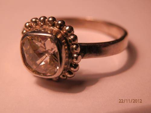 Sterling silver & pink kunzite ring