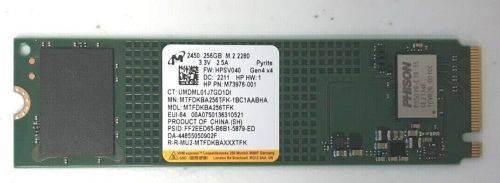 Micron 2450 NVMe 256GB 2280 M.2 PCIe Gen4 x4 SSD (MTFDKBA256TFK) (only 10 hours of uses)