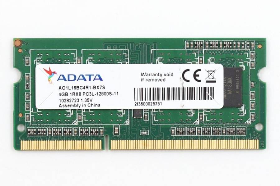 Adata 4gb ddr3 1rx8 - pc3l -12800s-11 ram sodimm (ao1l 16bc4r1-bx7s)