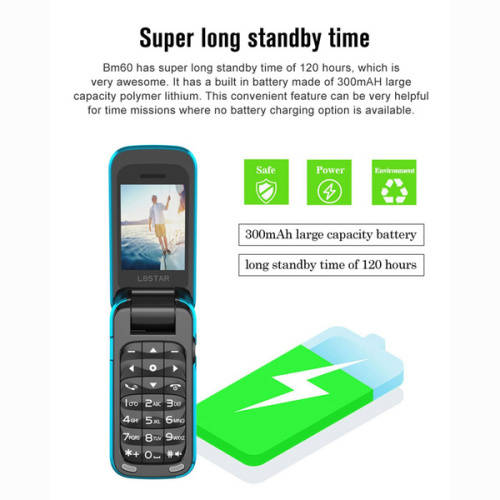 Worlds Smallest Flip Phone (BLUE)