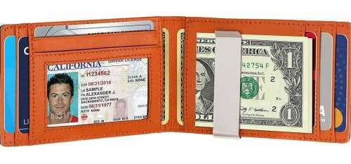 Modern Slim RFID Wallet with Money-Clip