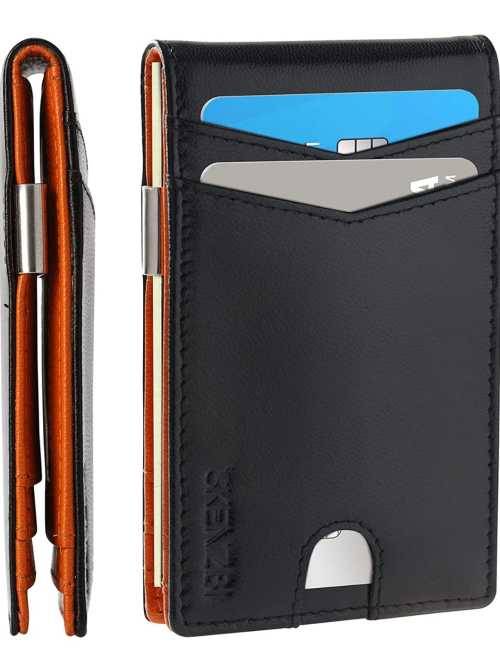 Modern Slim RFID Wallet with Money-Clip