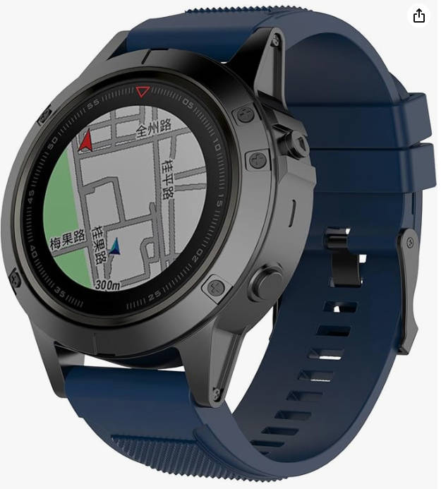 Garmin Fenix SOFT SILICONE NAVY BLUE Strap ***SEE Description***