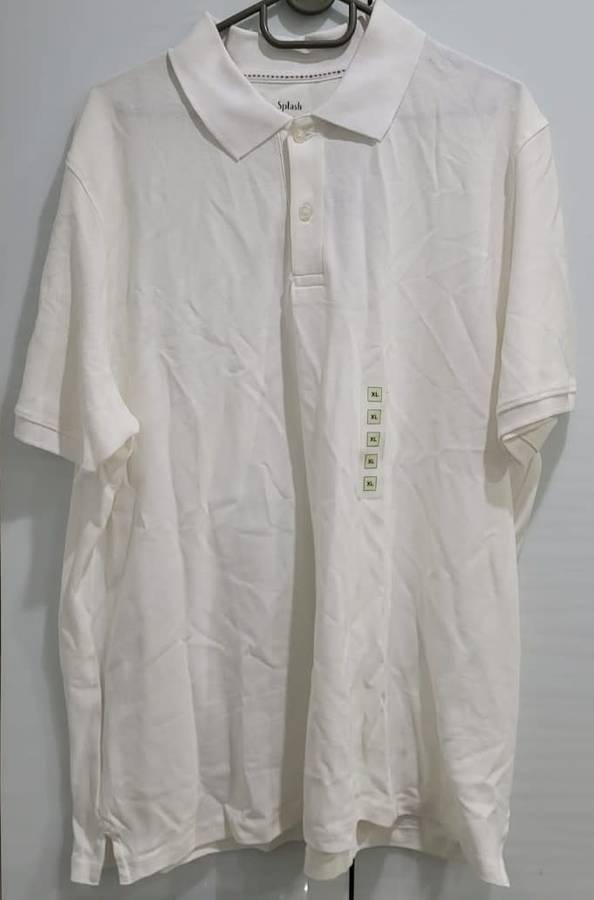Splash Mens White Golfer/Polo from Dubai - Size XL