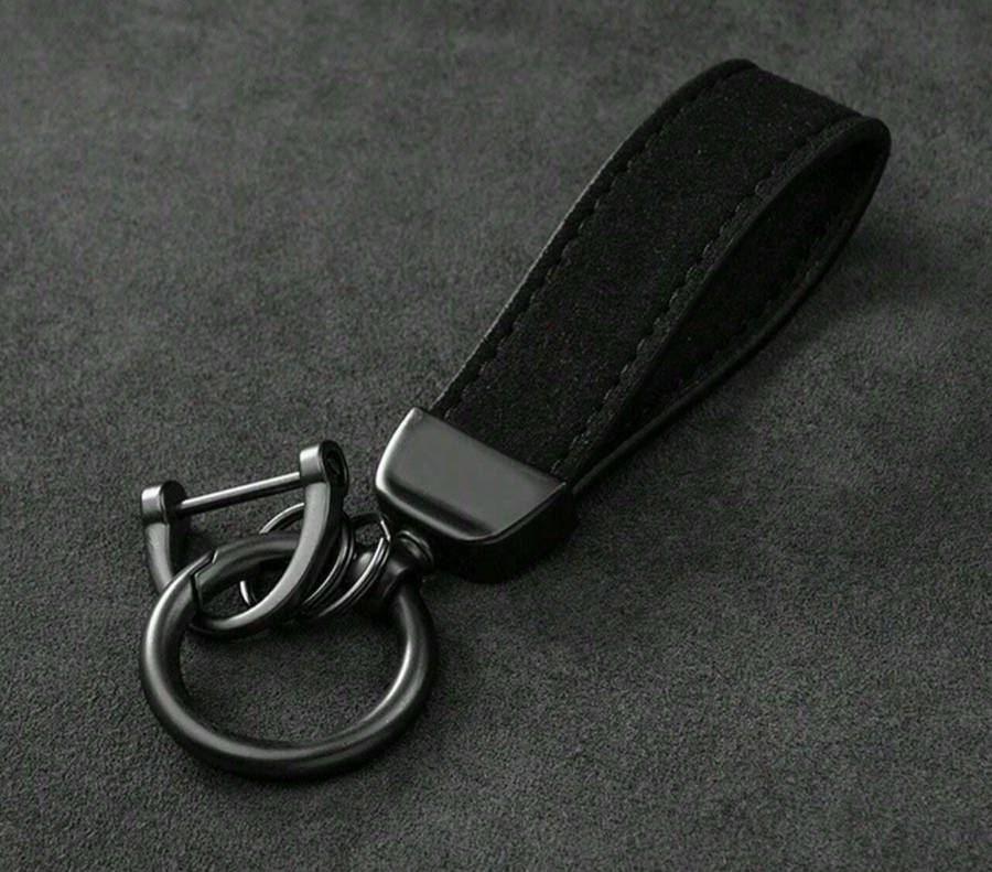 Leather Keychain with Ring Holder