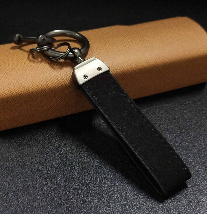 Leather Keychain with Ring Holder