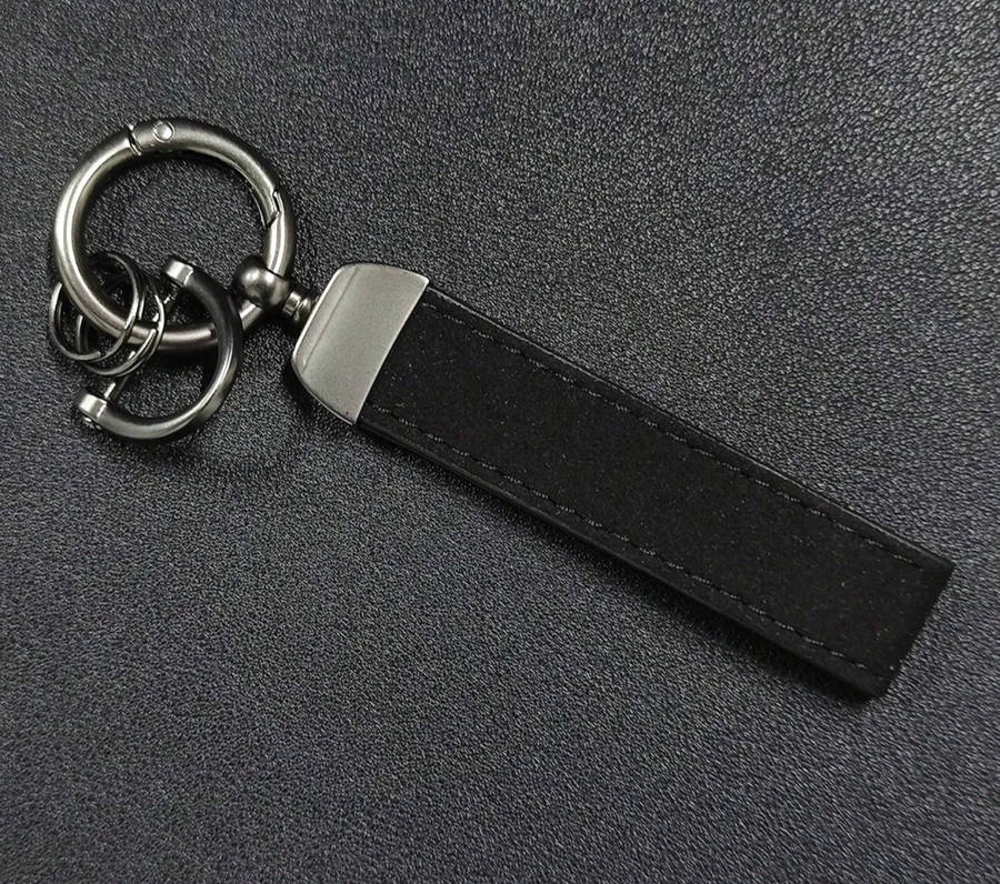 Leather Keychain with Ring Holder