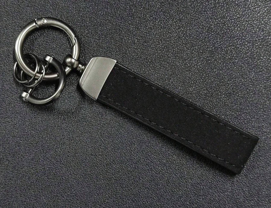 Leather Keychain with Ring Holder