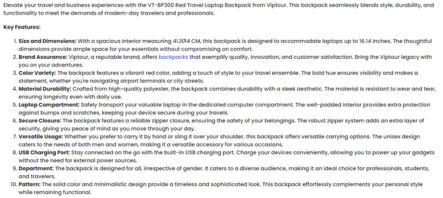 VIP Tour 16`inch Laptop BackPack (Burnt RED) ***Not available in SA***