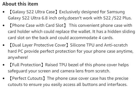 Samsung S22 Ultra Flip Card Case