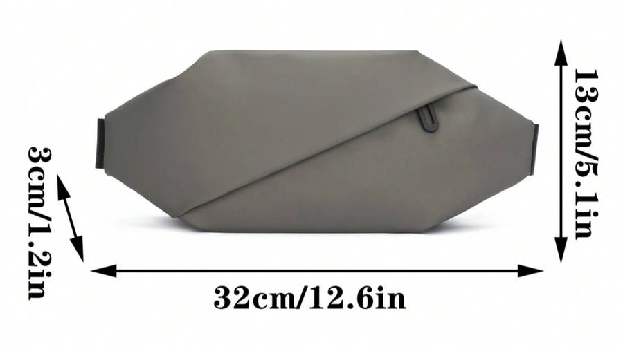 Modern Mens CrossBody Chest / Sling Bag (Grey / Coffee Brown)