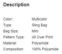 Ladies Floral Crossbody Sling Bag