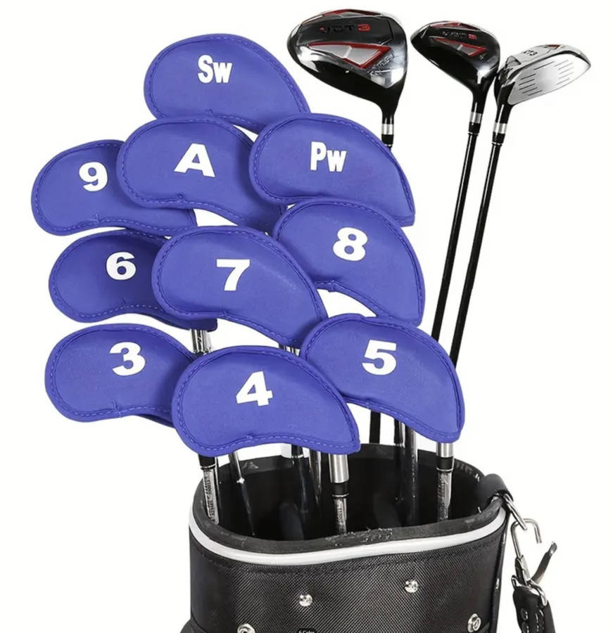 10pcs Golf Club Iron Head Covers (Blue)