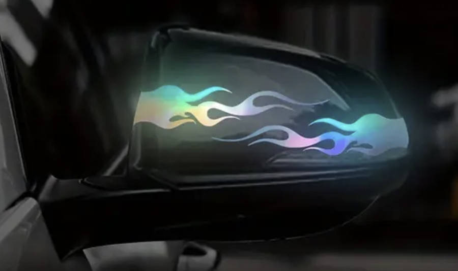 Flame Reflective Stickers 2pcs