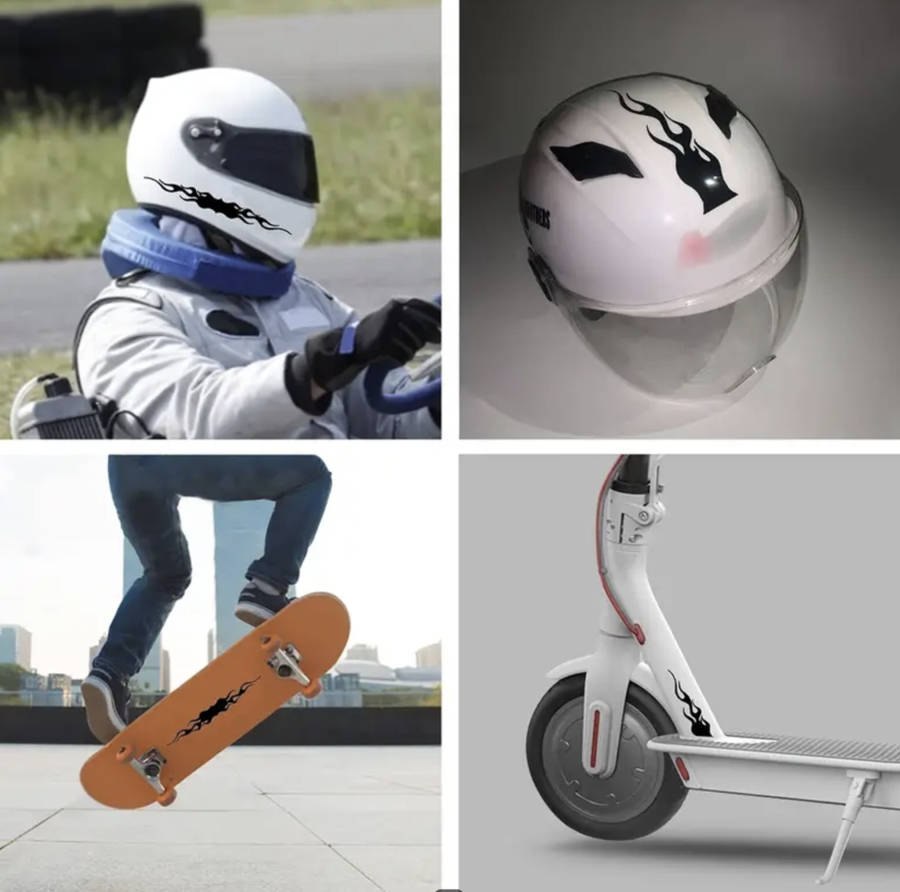 Flame Reflective Stickers 2pcs