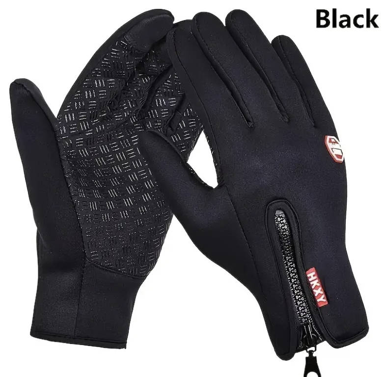 Waterproof Touchscreen Gloves (Black) Size - Medium