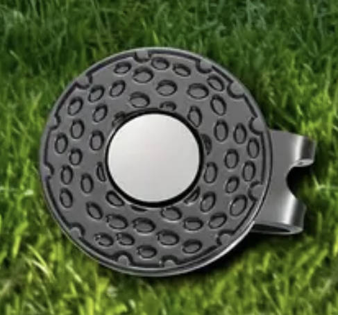 GOLF Black Magnetic Hat / Cap Ball Marker Clip