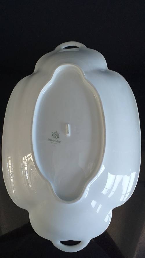 RARE!! ANTIQUE 1901 - 1933 ROSENTHAL CHRYSANTHEME CACILLIE `PINK ROSES` GOLD TRIM HANDLES DISH TRAY