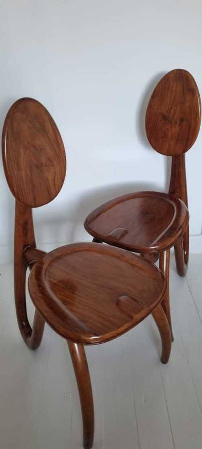 SET OF 2 CHAIRS BY PAOLO GIACOMUZZI 1990 - SOLID WOOD, LACQUERED ITALY NO 3!!!