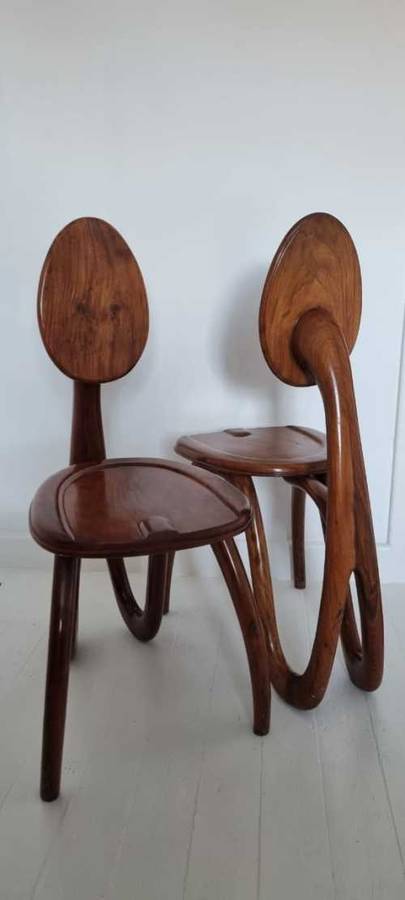 SET OF 2 CHAIRS BY PAOLO GIACOMUZZI 1990 - SOLID WOOD, LACQUERED ITALY NO 3!!!