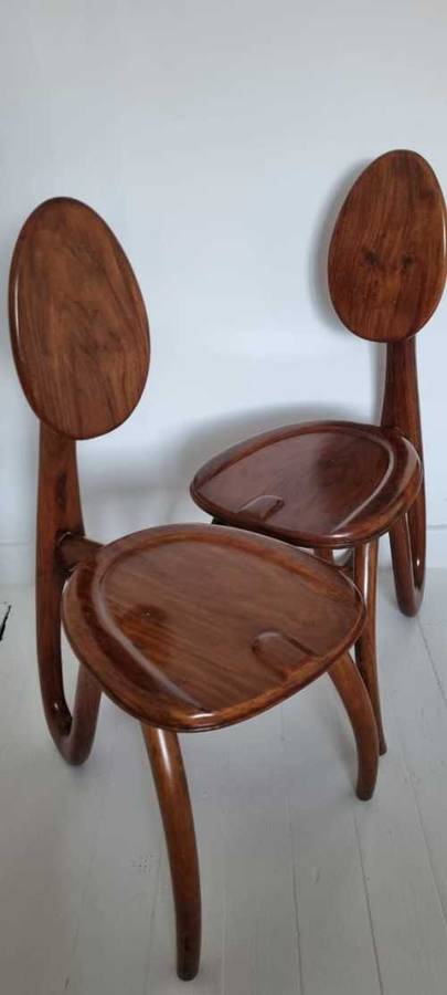 SET OF 2 CHAIRS BY PAOLO GIACOMUZZI 1990 - SOLID WOOD, LACQUERED ITALY NO 3!!!