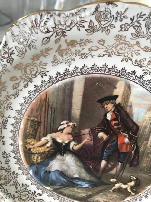 OLD FOLEY JAMES KENT LTD STAFFORDSHIRE MADE IN ENLAND NR 5224 WALL PLATE QUES OF LONDON SWEET ORANGE