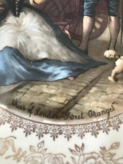 OLD FOLEY JAMES KENT LTD STAFFORDSHIRE MADE IN ENLAND NR 5224 WALL PLATE QUES OF LONDON SWEET ORANGE