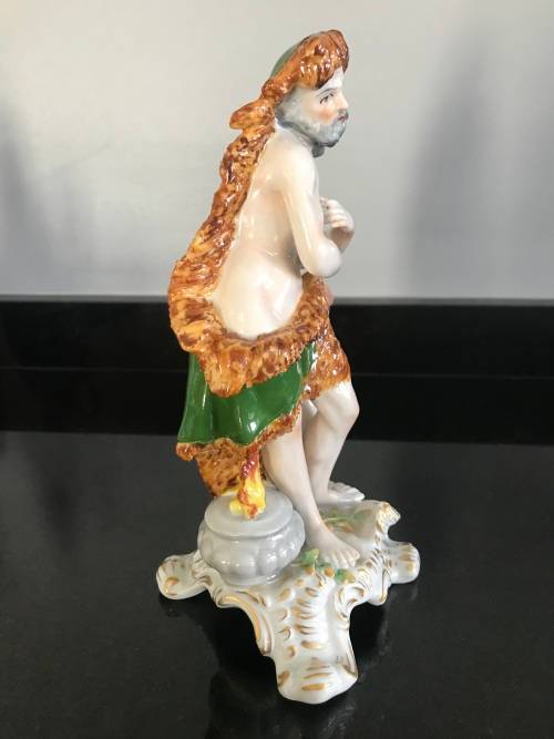 ANTIQUE!! Circa 1918 - ORIGINAL MARK - SITZENDORF `ALLEGORY OF WINTER` PORCELAIN FIGURE