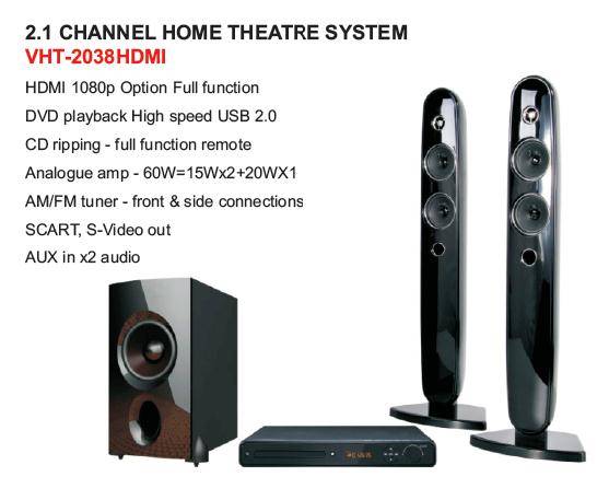 Telefunken ***2.1 Channel Home Theatre System *** HDMI/ CD Ripping/ AM-FM/ DVD Playback
