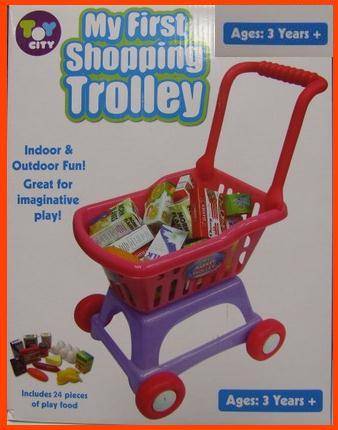 My First SHOPPING TROLLEY *** Includes 24 Pieces of Playfoods *** Indoor & Outdoor Fun *** Ages 3+