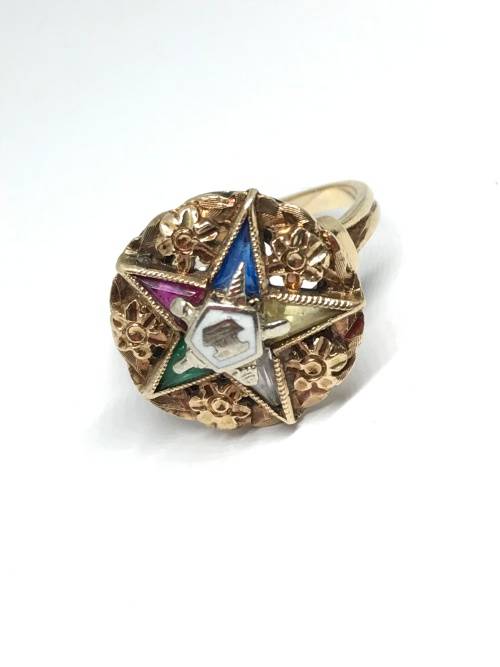 VINTAGE Military Badge Ring with Sapphires
