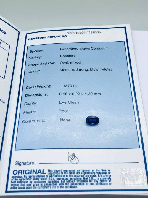 *EGL CERTIFIED OVAL CUT SAPPHIRE - DEEP VIVID COLOR*