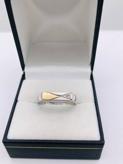 *GOLD & SILVER MENS RING!* SOLID TWO-TONE