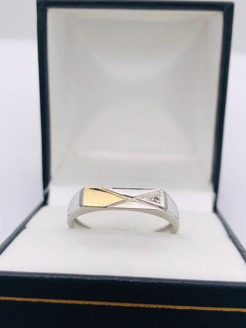 *GOLD & SILVER MENS RING!* SOLID TWO-TONE