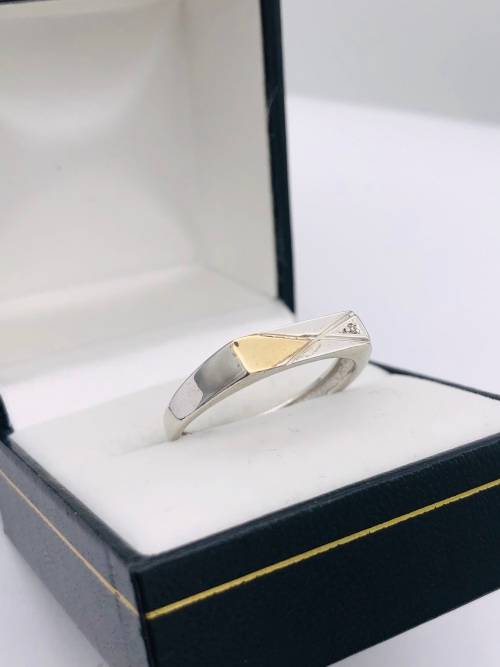 *GOLD & SILVER MENS RING!* SOLID TWO-TONE
