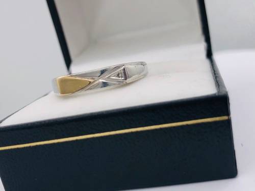 *GOLD & SILVER MENS RING!* SOLID TWO-TONE